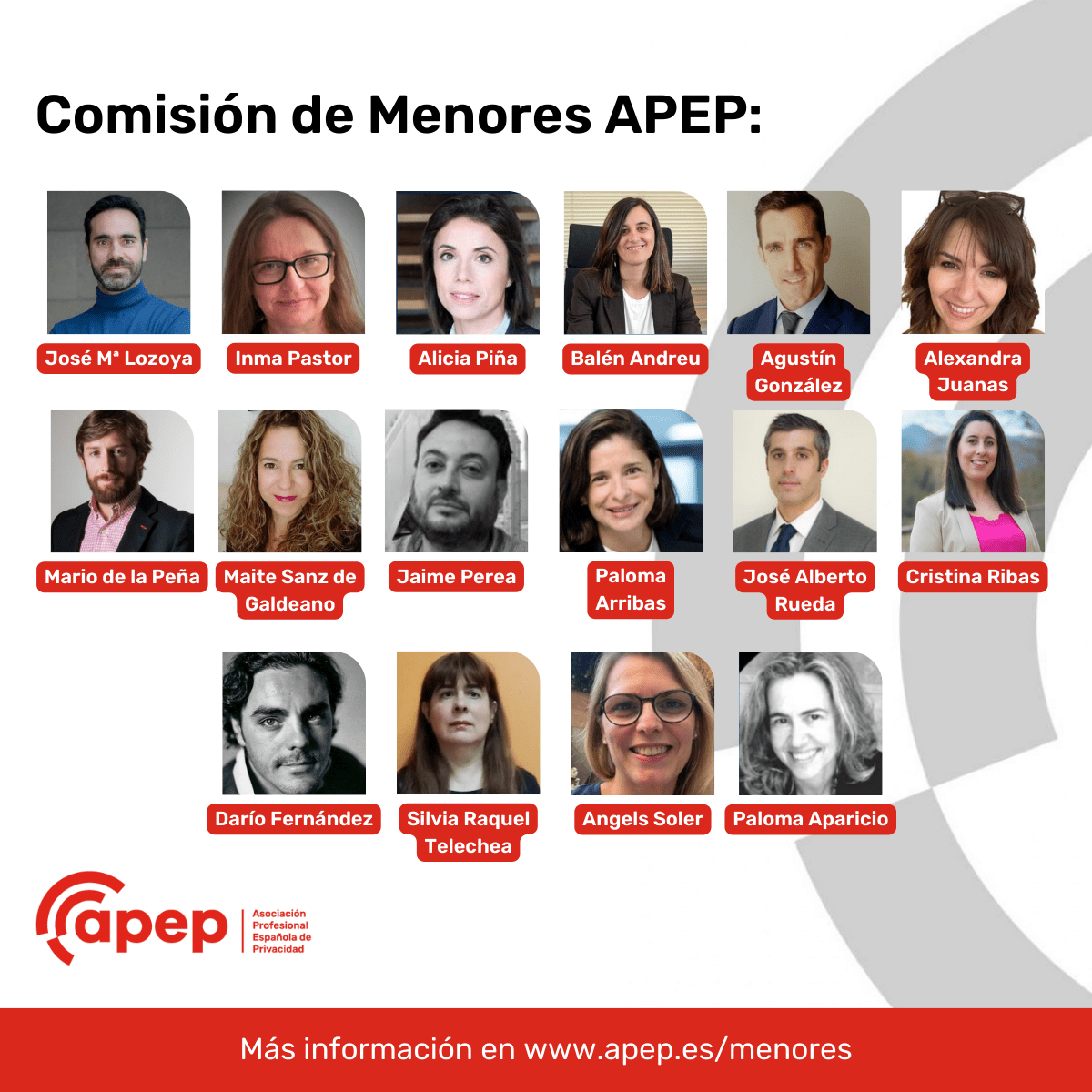 Cartela comisión de menores APEP